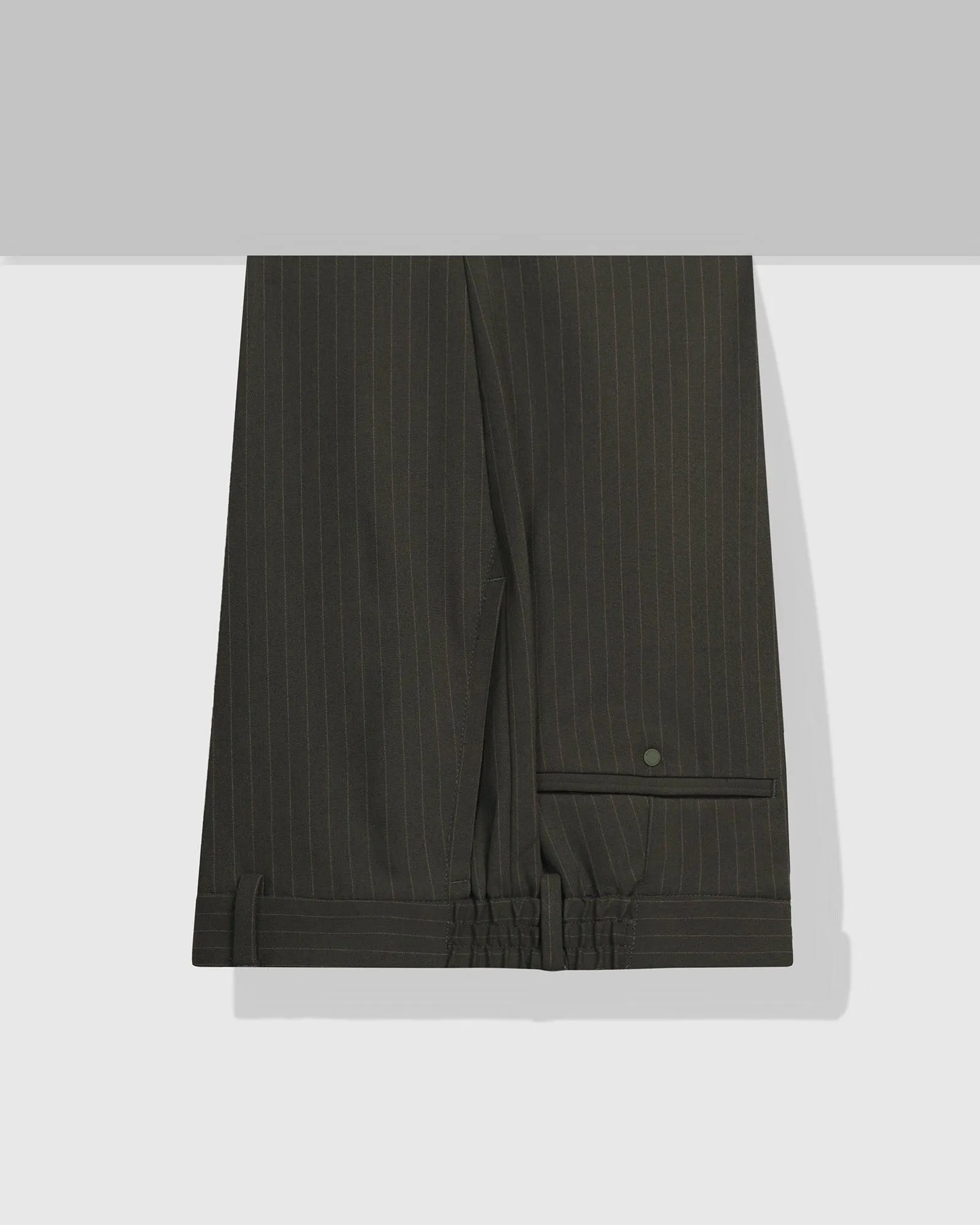 Super Slim Phoenix Formal Olive Stripe Trouser - Wiper