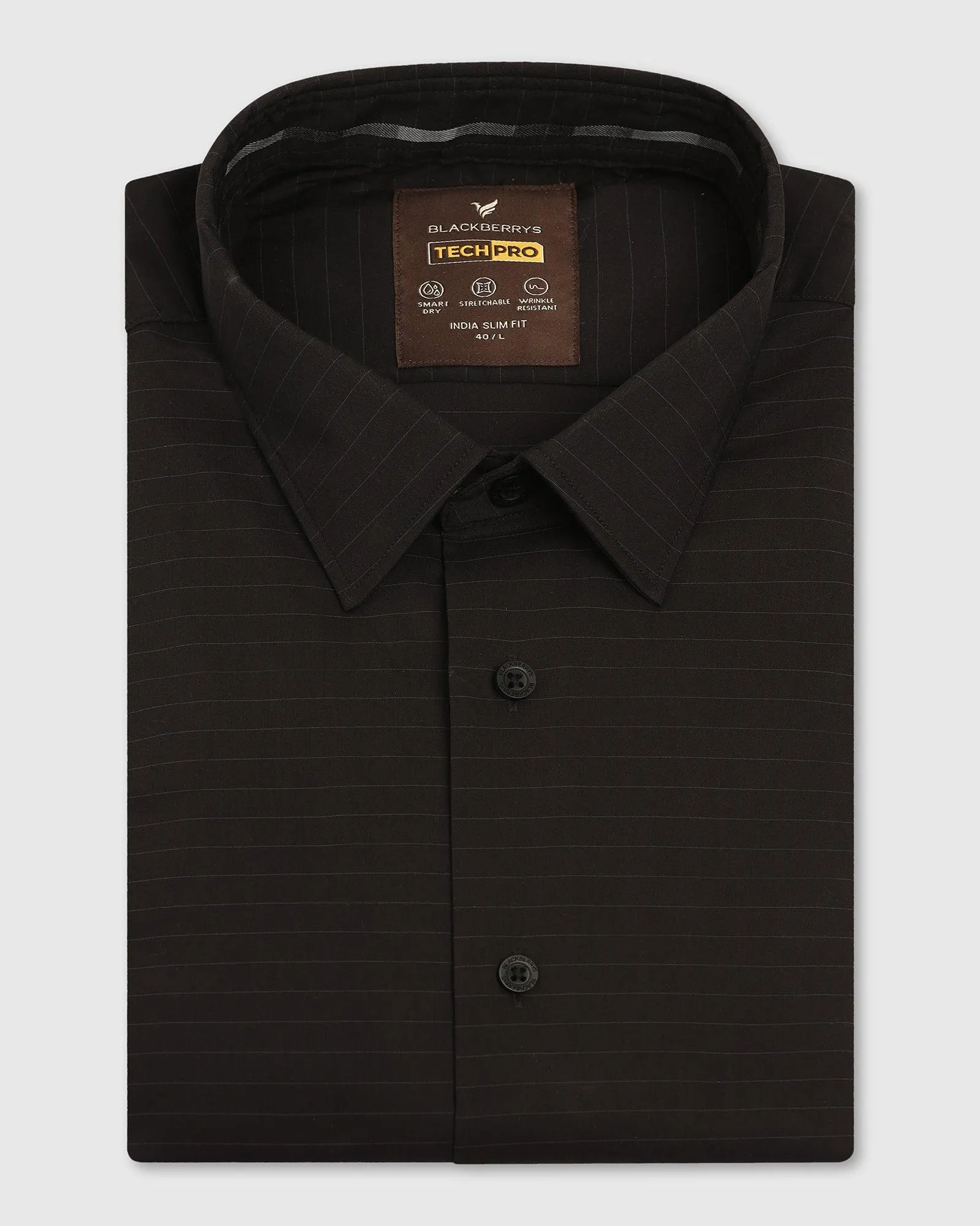 TechPro Formal Black Solid Shirt - Theory