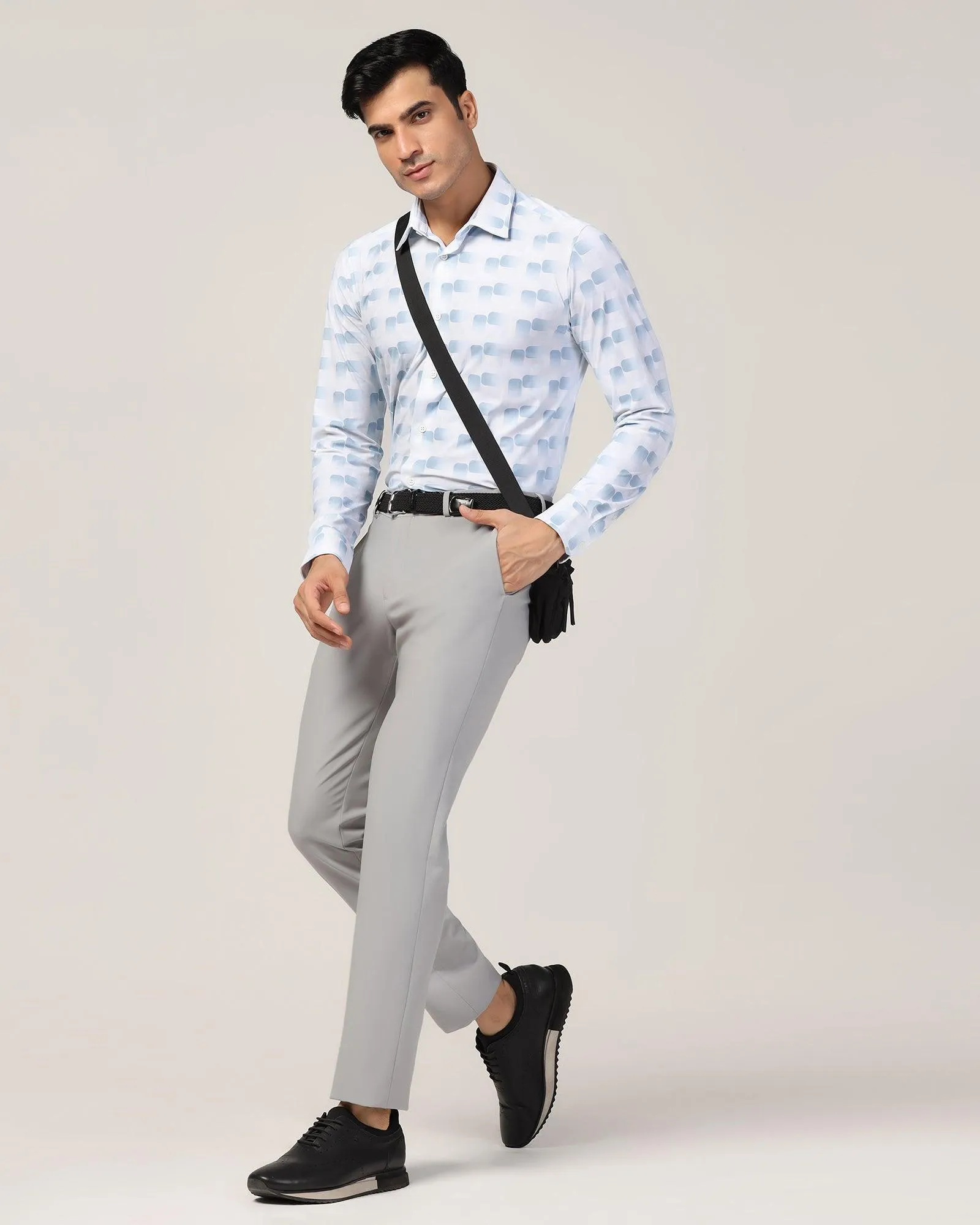 TechPro Formal White Printed Shirt - Tidal