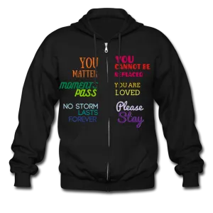 Unisex Zip Hoodie - Words Matter/SCF Classic Logo