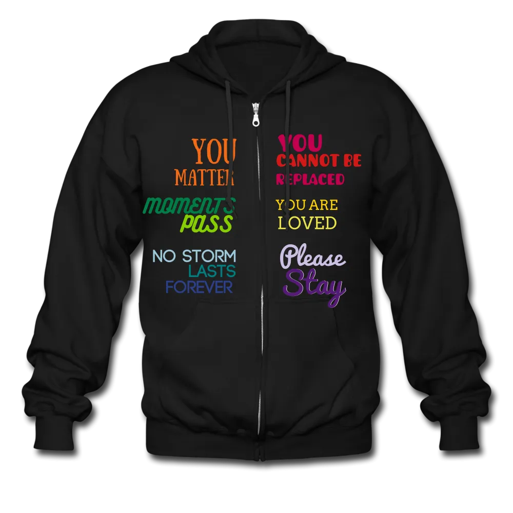 Unisex Zip Hoodie - Words Matter/SCF Classic Logo