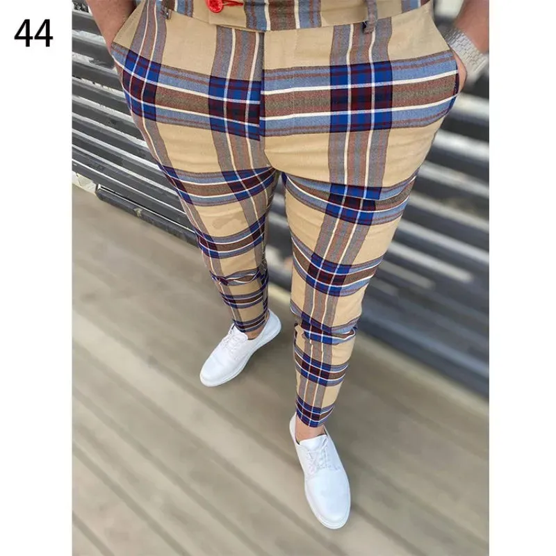 Wiaofellas  -  Colorful Formal Straight Leg Pants For Men's Clothing Fashionable Temperament Office Suit Pants Men's Business Casual Pants MA2