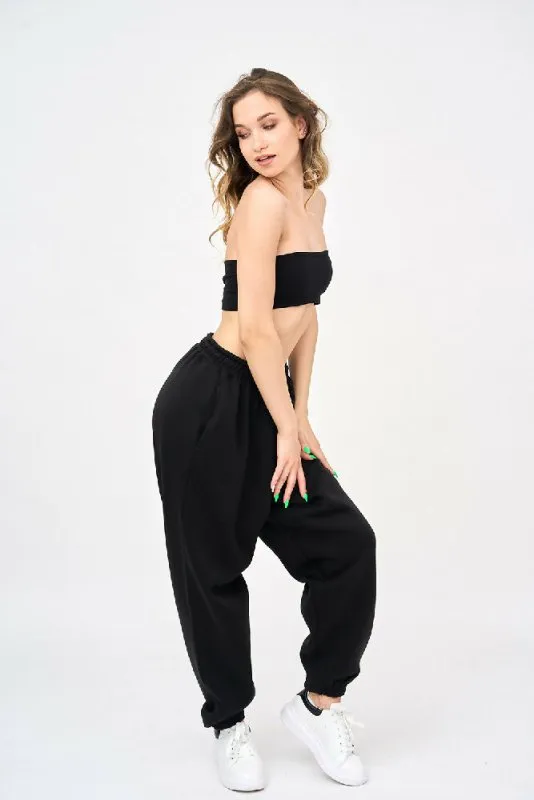 Woman's Bandeau Crop Top And Jogger Set