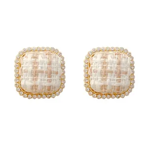 Yellow Chimes Earrings For Women Adorable Square Shaped Crystal Beaded Stud Earrings For Women and Girls