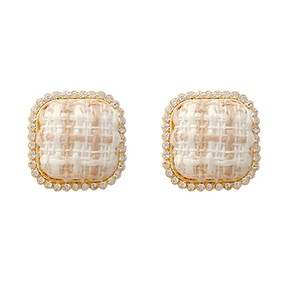 Yellow Chimes Earrings For Women Adorable Square Shaped Crystal Beaded Stud Earrings For Women and Girls