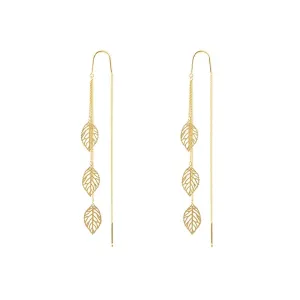 Yellow Chimes Earrings For Women Gold Tone Chain With Leaf Hanging Dangle Earrings For Women and Girls